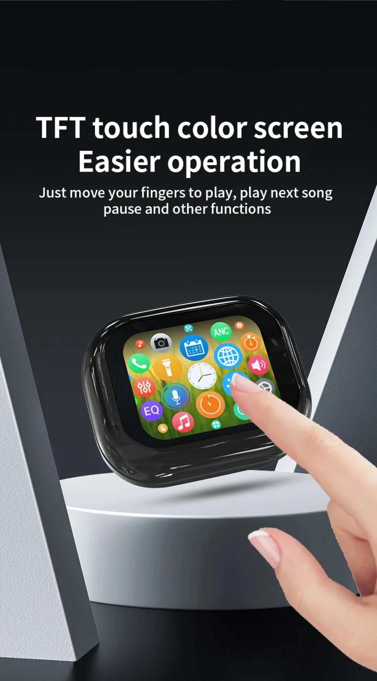 LED Display Smart Touch Control Headphones Language Translator Bluetooth Wireless Earphone Noise Cancelling Music Sports Earbuds