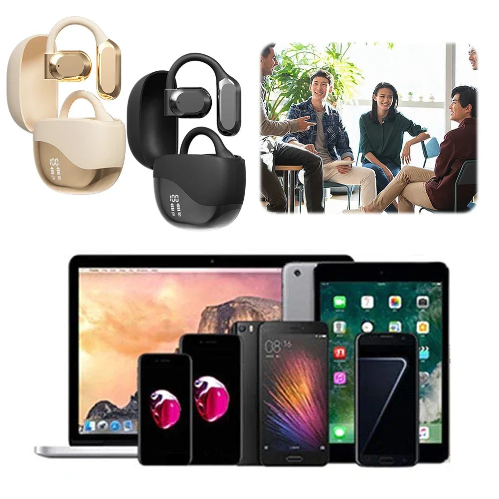 AI Translator Earbuds Bluetooth Real Time translators headphones Two-Way instant voice Translator Ear Hook for Business Travel