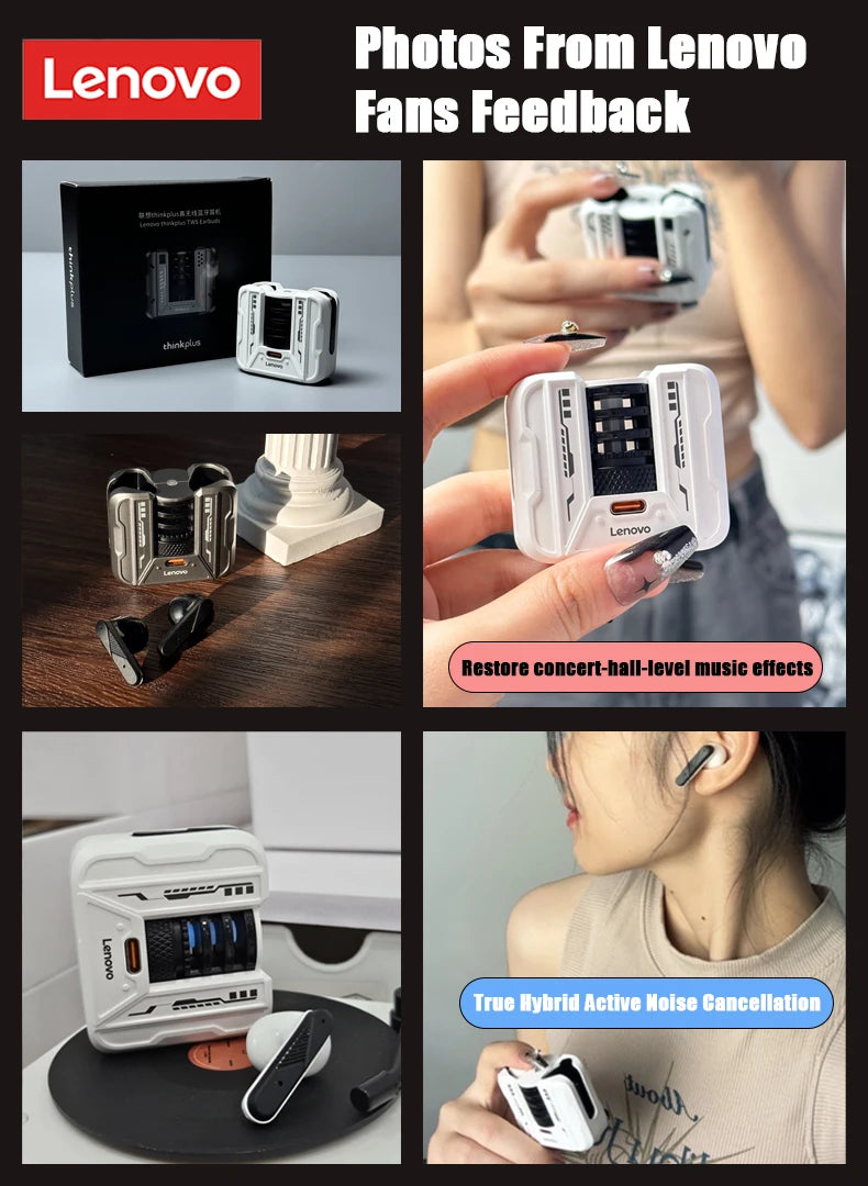 Lenovo LP49 AI Translation Headphones Wireless Bluetooth 5.4 Noise Reduction HD Call Earbuds Office Travel Real Time Translation