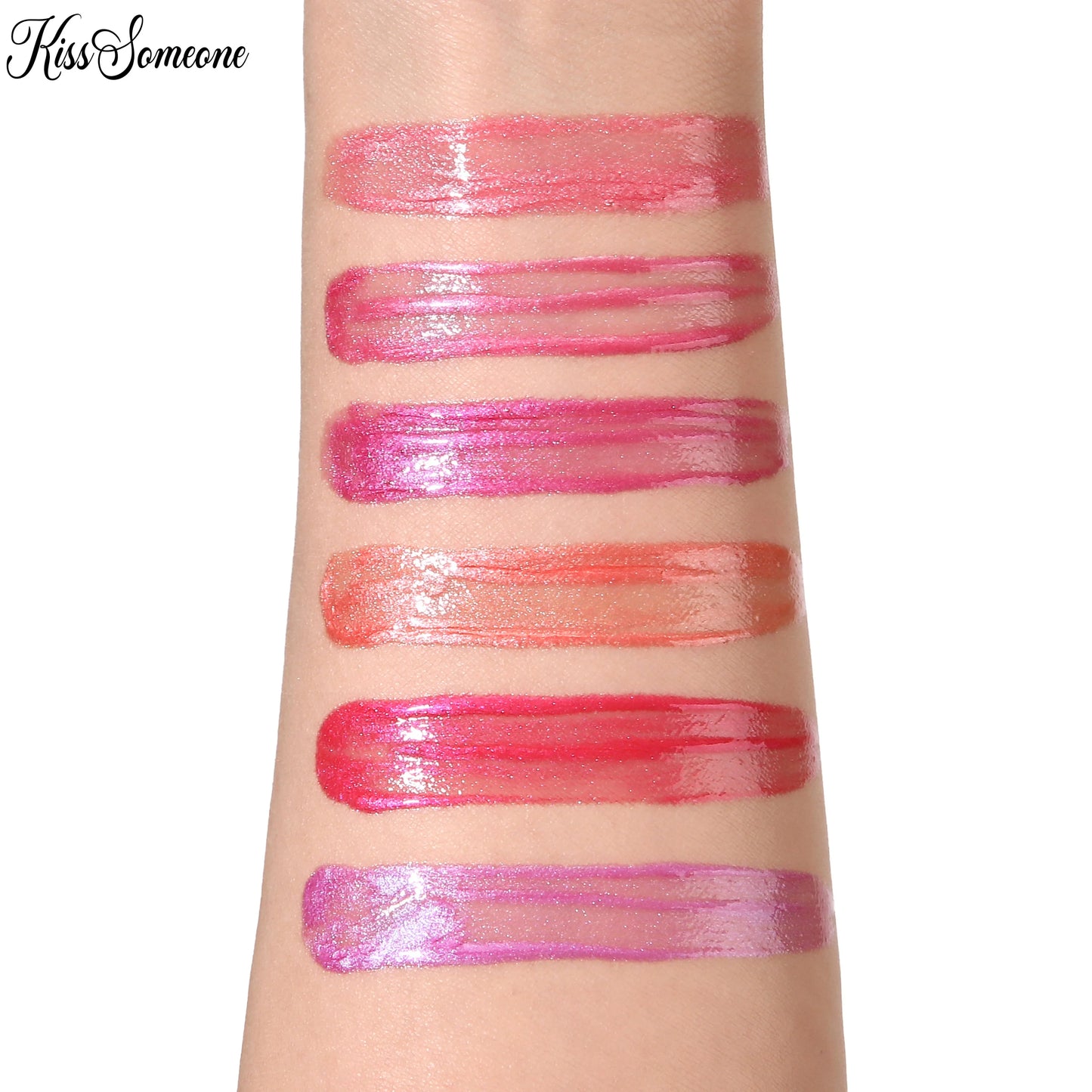 6 sets with shimmering mirror pearl explosion lip gloss lip gloss, lip oil, lip glaze, water gloss, pouting lips, moisturiz