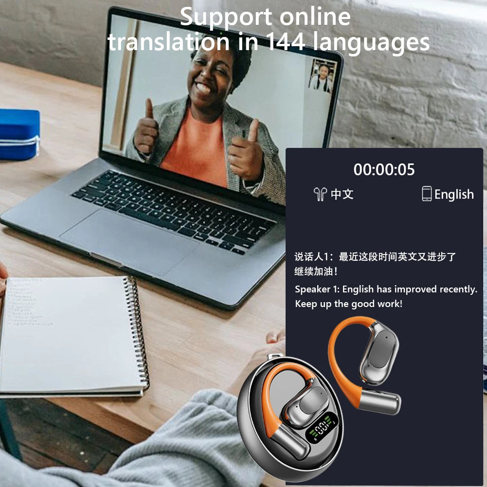 Translation Earbuds Real Time 144 Languages Language Translator Earbuds Translation Headphones for Travel Business and Learning