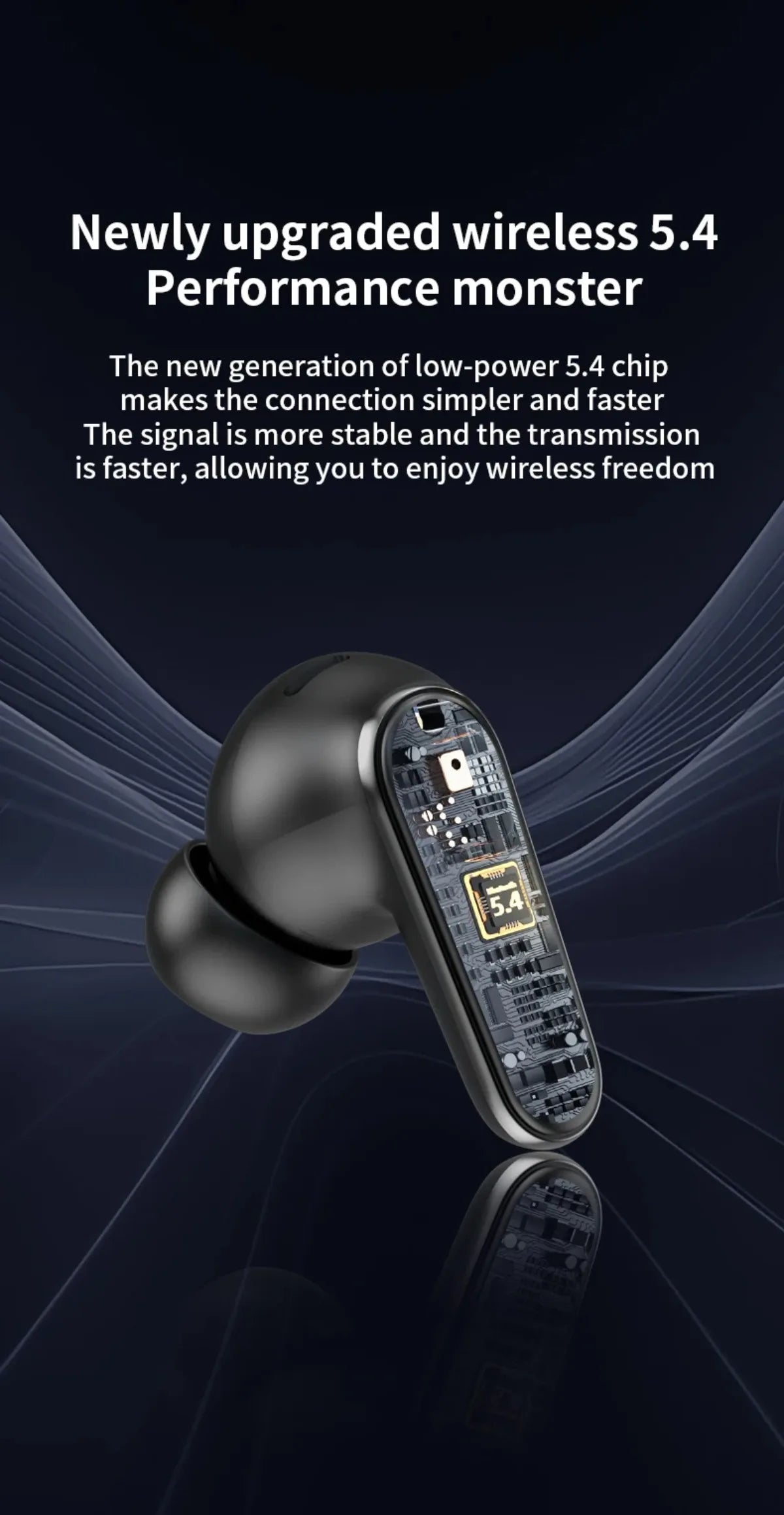 LED Display Smart Touch Control Headphones Language Translator Bluetooth Wireless Earphone Noise Cancelling Music Sports Earbuds