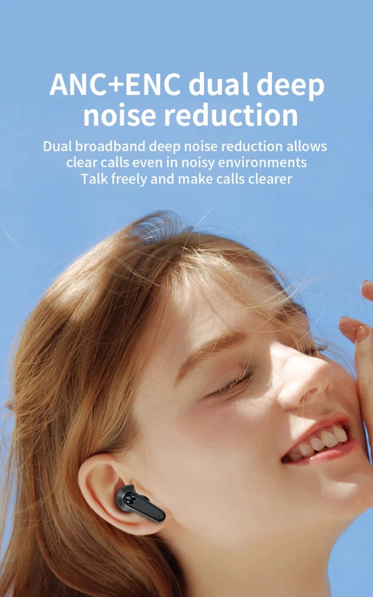 LED Display Smart Touch Control Headphones Language Translator Bluetooth Wireless Earphone Noise Cancelling Music Sports Earbuds