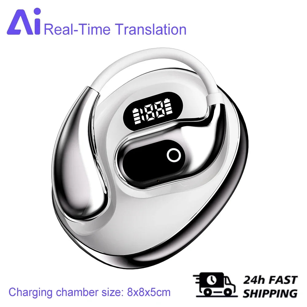 Ai Two-Way Real time Translators Earphone 144 Languages Wireless Bluetooth Smart Voice Translator Headphones For Travel Business