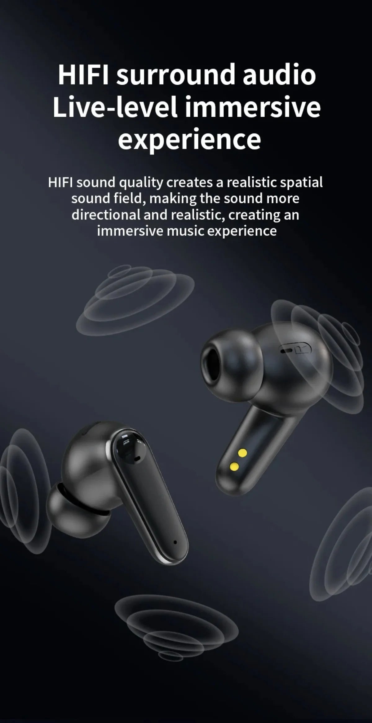 LED Display Smart Touch Control Headphones Language Translator Bluetooth Wireless Earphone Noise Cancelling Music Sports Earbuds