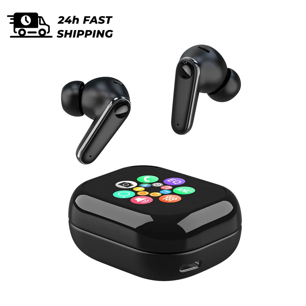 LED Display Smart Touch Control Headphones Language Translator Bluetooth Wireless Earphone Noise Cancelling Music Sports Earbuds